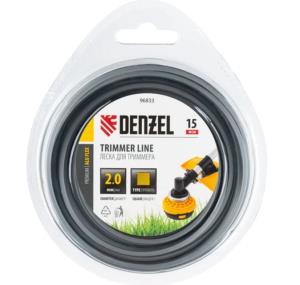 Леска триммерная DENZEL армированная алюминием 3,0х15м, квадрат