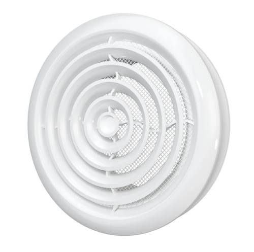 Диффузор приточно-вытяжной со стопорным кольцом и фланцем D100