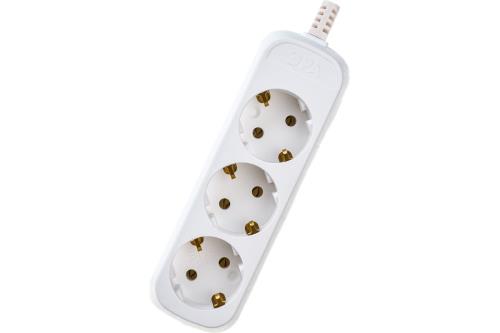 Колодка ЭРА KX-3e тройная, с зазeмлением, белая