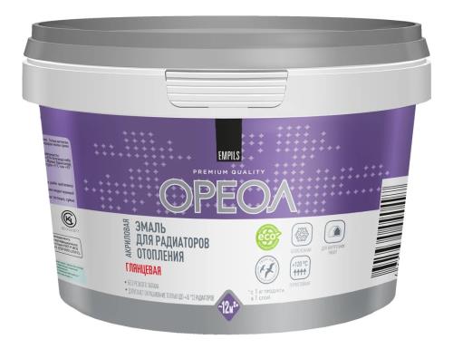 Эмаль для радиаторов Ореол акриловая белая глянцевая 0.5кг