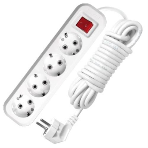 Удлинитель Универсал S-304, 4гн., 5м, ПВС, 3х1, защ.корпус