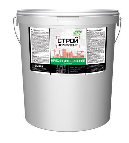 Краска ВД Стройкомплект супербелая интерьерная полиакрил 25кг