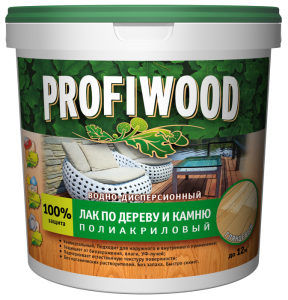 Лак ВД Profiwood, по дереву и камню, глянцевый, 2,2кг