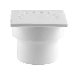 Трап вертикальный с сухим затвором решетка пластиковая 150/150х110, белый,РТП