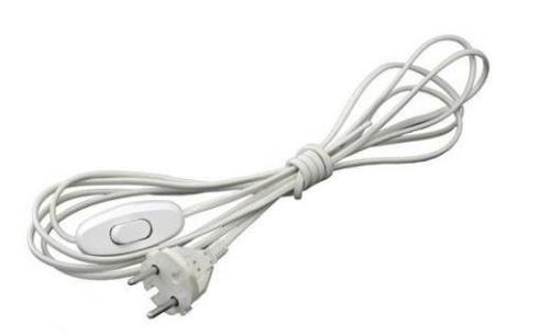 Шнур Универсал А1060, ШВВП, 2х0,75, 1,7м, бел., для бра, с прох.выкл.