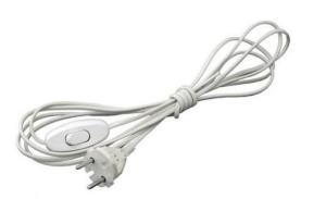 Шнур Универсал А1060, ШВВП, 2х0,75, 1,7м, бел., для бра, с прох.выкл.