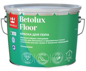 Краска алкидно-уретановая TIKKURILA BETOLUX FLOOR, для пола, база А, глянцевая, 9л