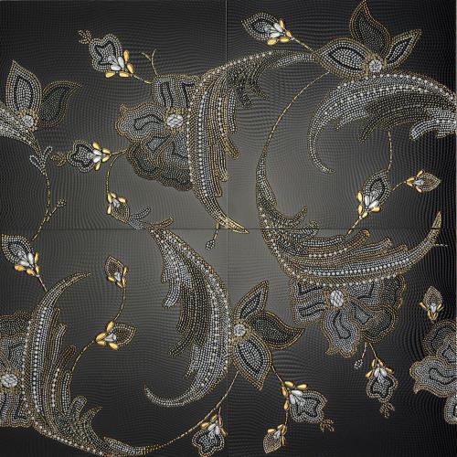 Плитка керам 33,3*33.3 DAMASCO NERO COMP.4