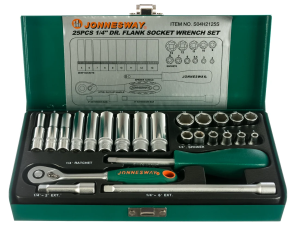 Набор головок Jonnesway торцевых стандартных и глубоких 1/4"DR, 4-13 мм, 25 пр