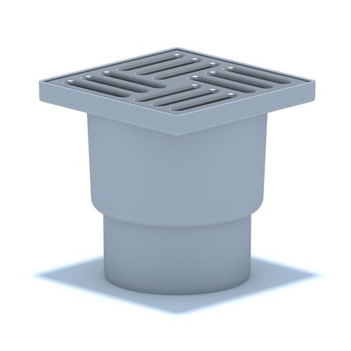 Трап вертикальный АНИ пласт с решеткой из нержавеющей стали 150х150, выпуск 110мм, TA1212