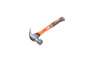 Молоток-гвоздодер с фиберглассовой обрезиненной рукояткой Кратон 0,45 кг