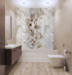 Панель ПВХ пластик Дискавери цифровая печать Фарфоровые цветы (1компл=4шт) 2700х250х8мм