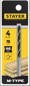 Сверло по дереву STAYER M-type, 4.0 x 70/40 мм, спиральное, М-образная заточка