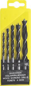 Набор сверл по дереву FIT, 4-5-6-8-10мм, 5 предметов, пластик, бокс