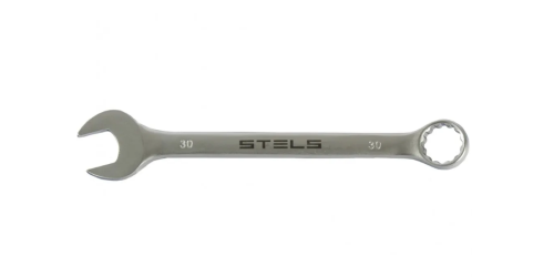 Ключ STELS комбинированный, 30 мм, CrV, матовый хром