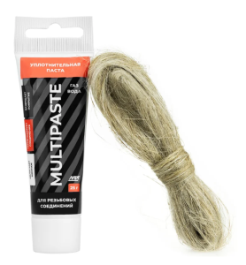 Комплект паста уплотнительная MULTIPASTA  вода, газ, туба, 25 гр + лён Premium 7г, МР