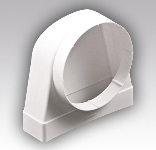 Соединитель угловой 90 град плоского воздуховода с круглым пластик 60х120/D100 ЭРА