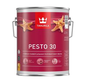Краска ВД TIKKURILA PESTO 30 С, п/матовая, 2,7л