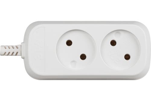 Колодка ЭРА KX-2, двойная, без заземл., белая