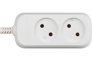 Колодка ЭРА KX-2, двойная, без заземл., белая