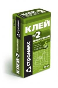 Клей Стромикс №2, для керам плитки, универ, для внутр и наруж работ, 25кг