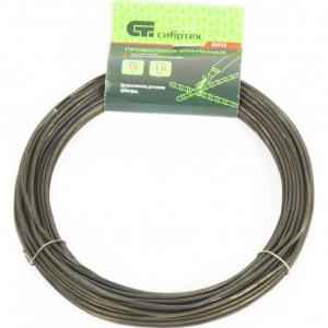 Проволока СИБРТЕХ стальная 15 м, вязальная, термообработанная 1,8 мм 