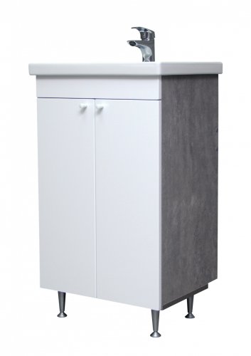 Тумба"Como/Фостер 50" Промо без ящика, Бетон + Раковина Фостер 50, ДОМИНО