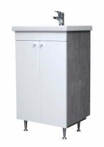 Тумба"Como/Фостер 50" Промо без ящика, Бетон + Раковина Фостер 50, ДОМИНО