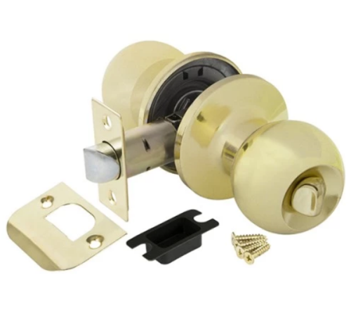 Ручка-защелка AJAX 3Ш-03  DK682 PB-BK, шар, фикс, золото