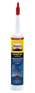 Герметик сил Момент, для ванны и кухни, бел, 280мл
