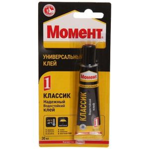 Клей контактный МОМЕНТ-1 30мл универсальный блистер карта