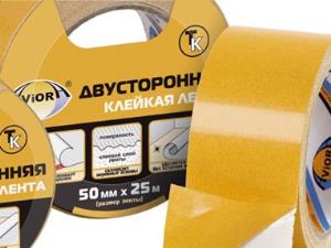 Лента AVIORA двустор, клейкая, тканев основа, 50ммх25м