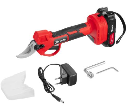 Секатор аккумуляторный MTX BP-25, с 1 АКБ (18 В; 2 А*ч) и ЗУ