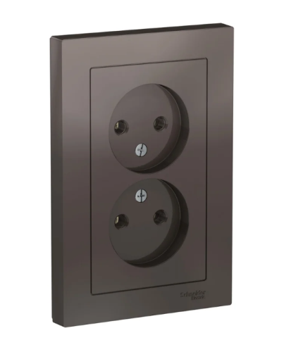 Розетка AtlasDesign двойная, б/з, 16А, в сборе, МОККО, SE