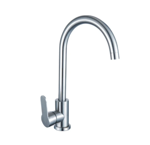 Смеситель АНТЕЙ Парма 697025 д/кухни с высоким изливом, нерж.сталь 