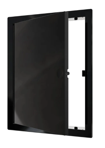 Люк дверца ревизионная LN фланец 150х300 нажимной замок 172х322 Black ЭРА