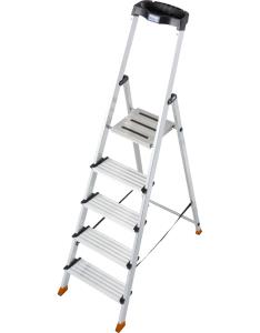 Стремянка алюминиевая KRAUSE SEPURO Globus с широкими ступенями 125 мм, 5 ступеней