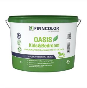 Краска ВД FINNCOLOR OASIS KIDS&BEDROOM, для детских комнат и спален, глубокоматовая, база А, 0,9л