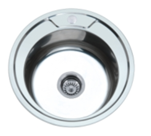 Мойка AQUATTRO круглая врезная 490х490х180х0,8, глянцевая