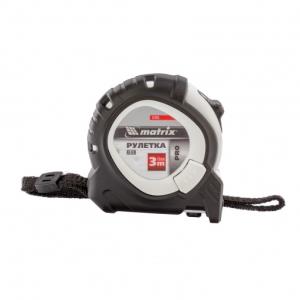 Рулетка Matrix PRO Neon, 3 м x 16 мм, обрезиненный корпус, 3 фиксации