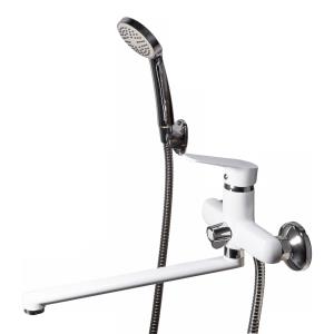 Смеситель для ванны I-TECH, PAVO 20, однорычажный, излив 30 см, белый