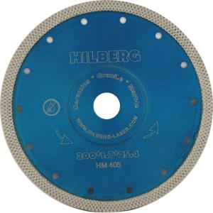 Диск алмазный отрезной 200*25,4/22,23 Hilberg Турбо ультратонкий х-тип (керамогранит, керамика)