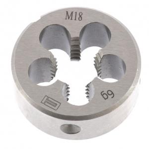 Плашка СИБРТЕХ, 18 х 2,5мм, метрическая, инструментальная сталь