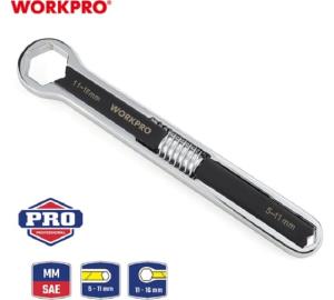 Ключ WORKPRO универсальный регулируемый гаечный (5 -11мм,11-16 мм,9/32"-5/8") метрич,дюйм