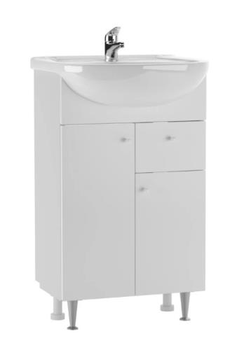 Тумба Уют 60 Промо с верхним ящиком + Раковина Уют 60 АЙСБЕРГ