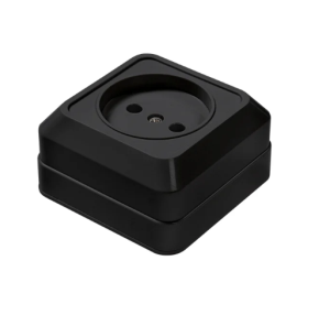 Розетка BOLLETO 1-ая накладная черная 7022B IN HOME