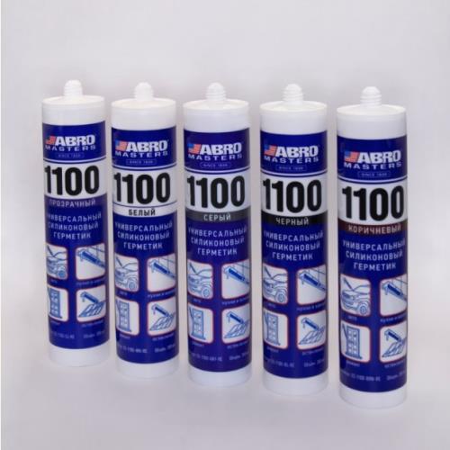 Герметик универсальный силиконовый 1100 ABRO MASTERS (коричневый) 280 мл