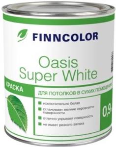 Краска ВД FINNCOLOR OASIS SUPER WHITE, для потолков, 0.9л