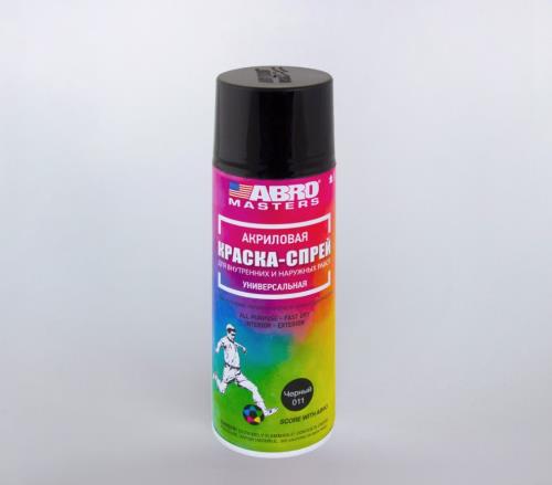 Эмаль аэрозольная акриловая ABRO MASTERS 11 черная глянцевая 520мл