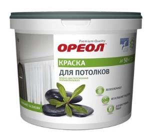 Краска ВД Ореол, белоснеж, для потолков,1,5кг
